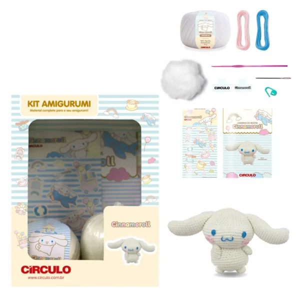 Kit Amigurumi Cole��o Hello Kitty and Friends cinamoroll.jpg