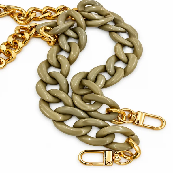 Alça de Corrente Khaki e Dourada.png