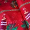 Tecido Oxford Natal com Foil vela com folhas.webp