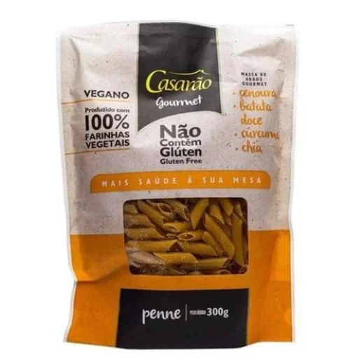 Macarrão Penne Cenoura, Batata Doce, Chia e Cúrcuma Gourmet sem Glúten Casarão 300g