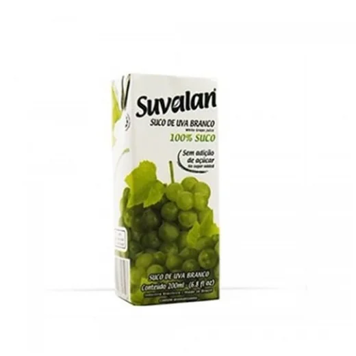 Suco Pronto Suvalan Uva Branca sem Açúcar Caixa 200ml
