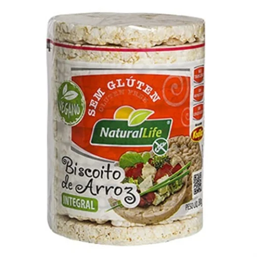 Biscoito de Arroz Integral sem Glúten Natural Life 80g