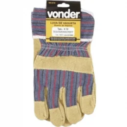Luva mista de vaqueta e lona Vonder