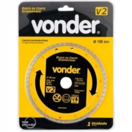 Disco de corte diamantado, 180 mm, turbo, V2, Vonder