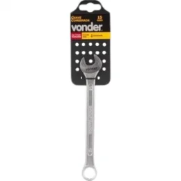 Chave combinada 15 mm, ao cromo vandio, reta, Vonder