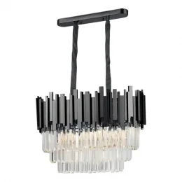 Lustre Cristal Midas Retangular Black Blumenau