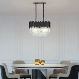 Lustre Cristal Midas Retangular Black Blumenau