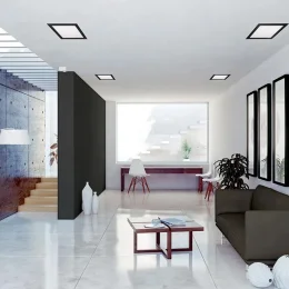 Led Plafon Embutir Quadrado 18W Preto