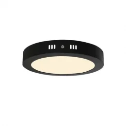 Led Plafon Sobrepor Redondo 18W Preto