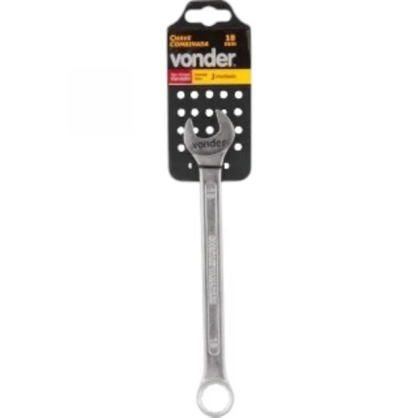 Chave combinada 18 mm, ao cromo vandio, reta, Vonder