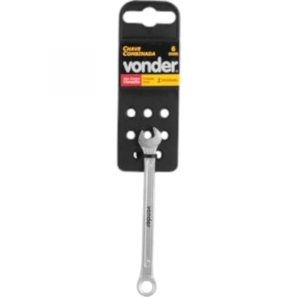 Chave combinada 6 mm, ao cromo vandio, reta, Vonder