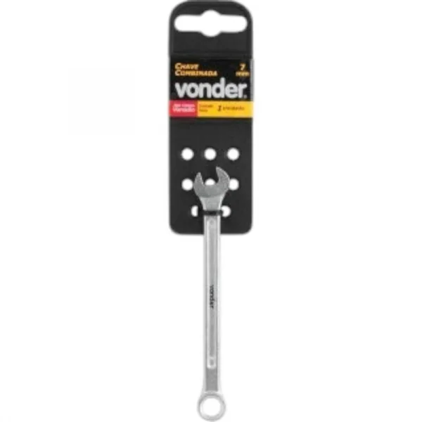 Chave combinada 7 mm, ao cromo vandio, reta, Vonder