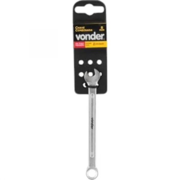 Chave combinada 8 mm, ao cromo vandio, reta, Vonder