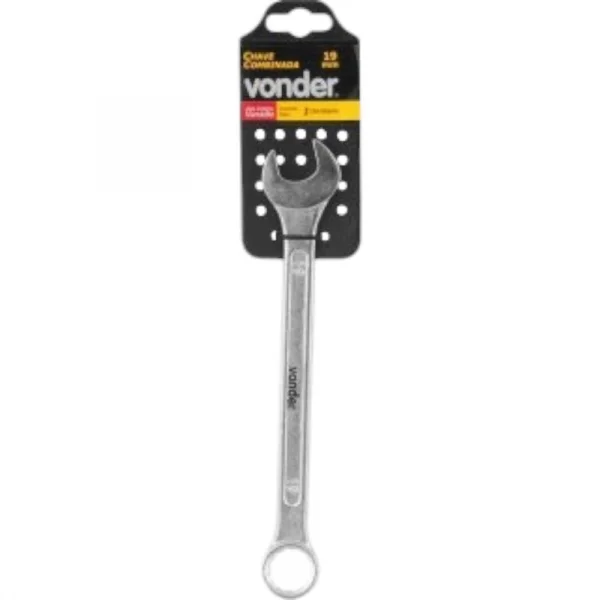 Chave combinada 19 mm, ao cromo vandio, reta, Vonder
