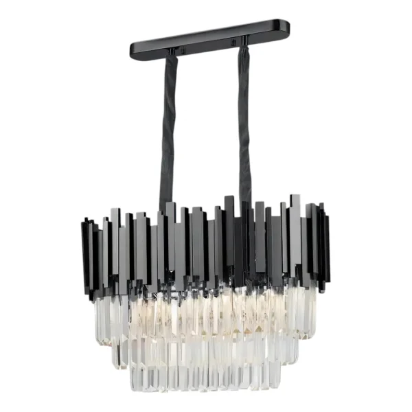 Lustre Cristal Midas Retangular Black Blumenau