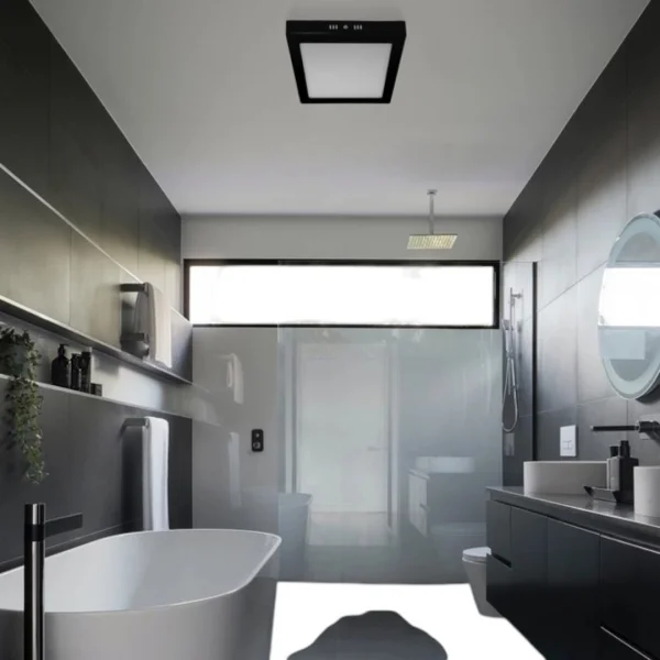 Led Plafon Sobrepor Quadrado 24W Preto