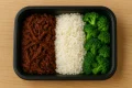 Fraldinha desfiada, arroz e br�colis (400g)