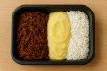 fraldinha desfiada com pur� de batatas e arroz (400g)