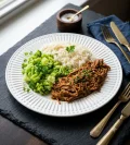 Fraldinha desfiada, arroz e br�colis (400g)