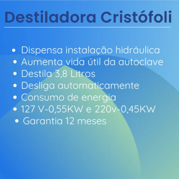 Destilador de Água 127V - Cristófoli