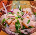 CEVICHE MISTO, SALMO E PEIXE BRANCO