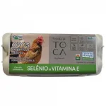 Ovo Vermelho Caipira Sel�nio e Vitamina e Org�nico Tipo Grande Fazenda da Toca Estojo 10 Unidades