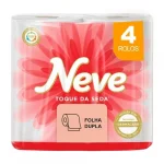 Papel Higi�nico Neutro Folhas Duplas Neve com 4 Rolos