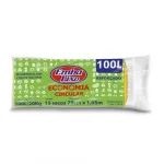Saco de Lixo Economia Circular Amarelo 100l Embalixo com 15un