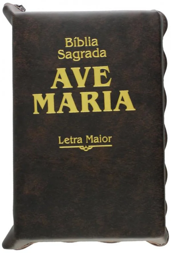 B�blia letra maior z�per - marrom: Letra Maior - Marrom - Z�per