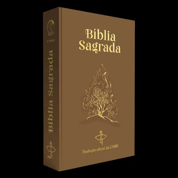 Bíblia sagrada capa marrom - Sarça ardente - 6° edição