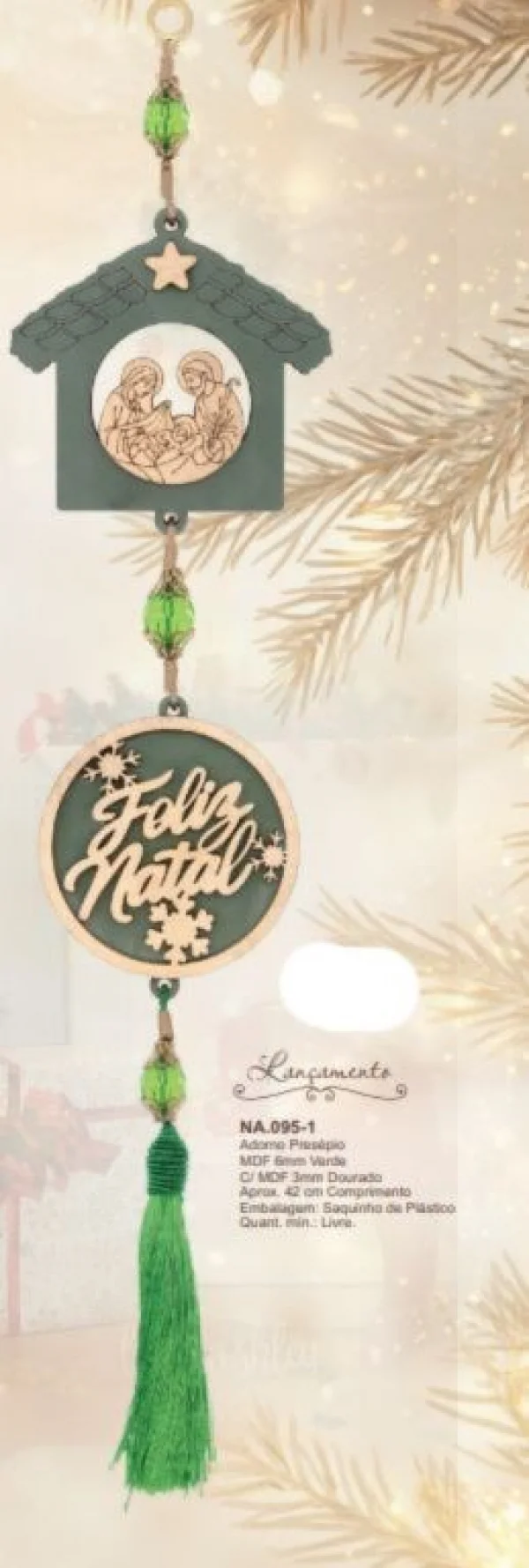 Adorno Prespio MDF 6mm Verde