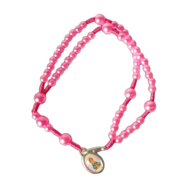 Terço de Pulso Pérola Infantil Rosa - Aparecida