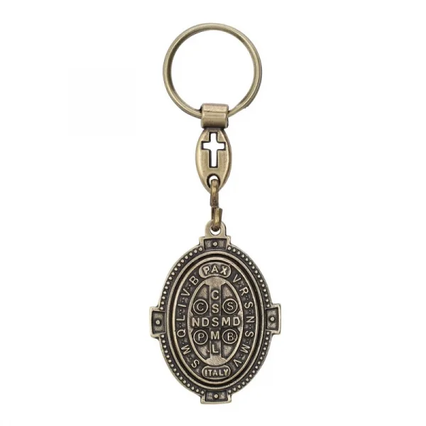 Chaveiro Medalha de S�o Bento - Ouro Velho
