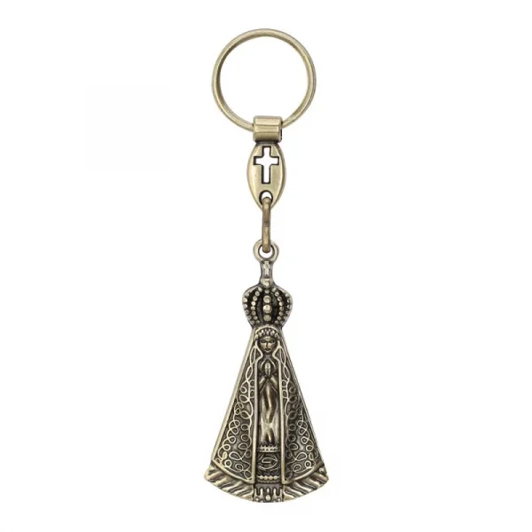 Chaveiro Nossa Senhora Aparecida Rogai por Nós - Ouro Velho