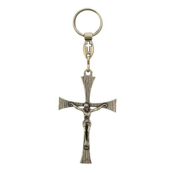 Chaveiro Crucifixo Ouro Velho