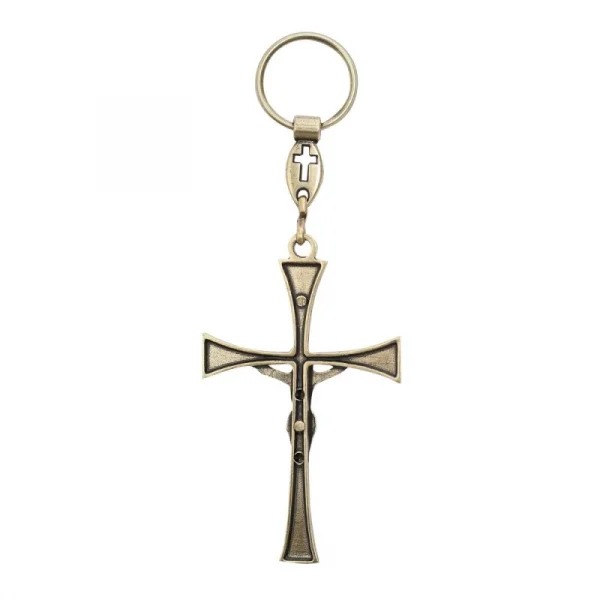 Chaveiro Crucifixo Ouro Velho