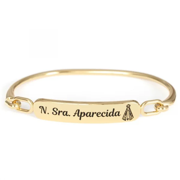 Pulseira de Nossa Senhora Aparecida Dourada