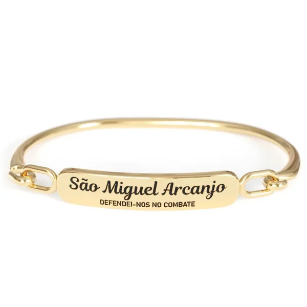 Pulseira S�o Miguel Arcanjo Dourada