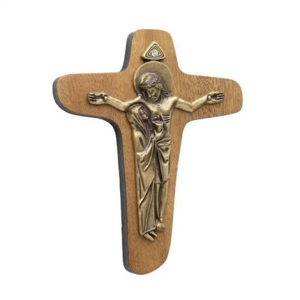 Crucifixo de Madeira da Unidade 12 cm de Parede Oval