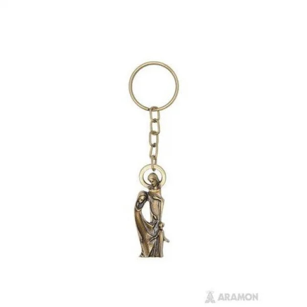 Chaveiro com Imagem da Sagrada Família em Ouro Velho