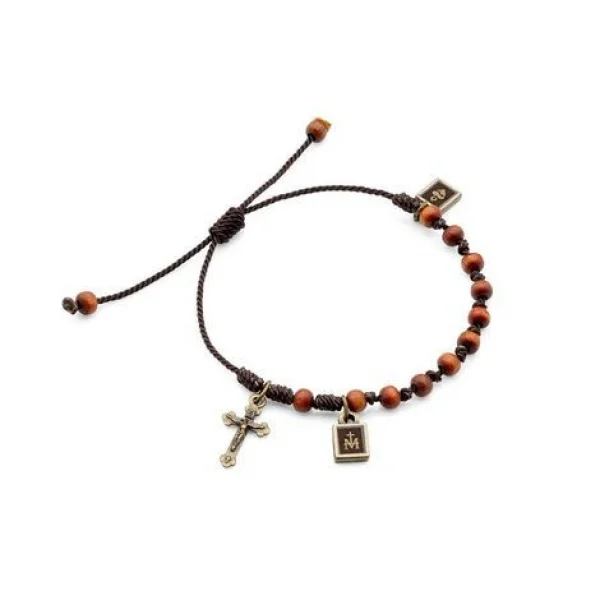 Pulseira Regul�vel Mad Canela 4 Mm Monograma Cora��o Jesus