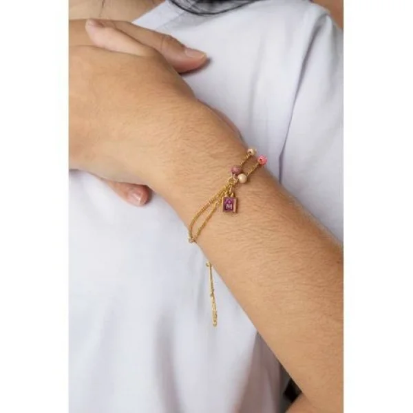 Pulseira Regulável Mad Canela 4 Mm Monograma Coração Jesus