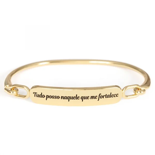 Pulseira Tudo posso Naquele que me Fortalece Dourada