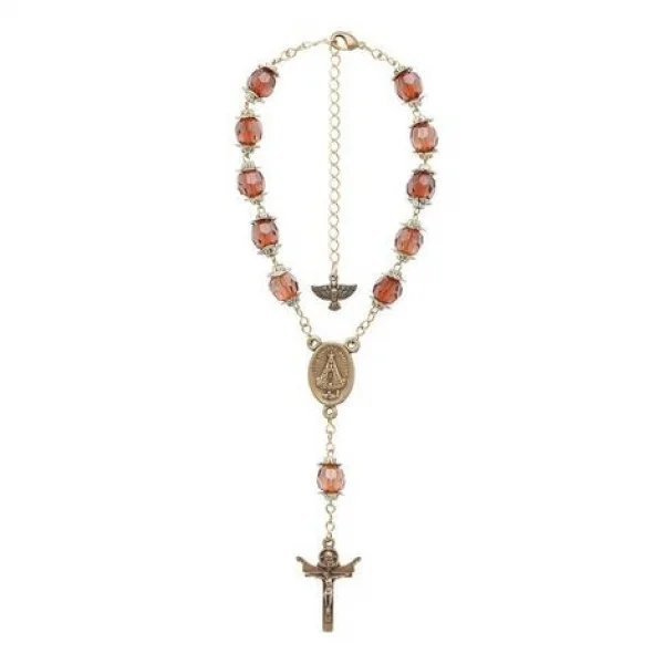 Dezena para Carro Nossa Senhora Aparecida Contas Cristal Tulipa 10 mm