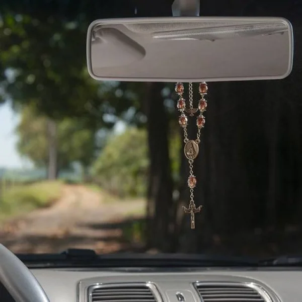 Dezena para Carro Nossa Senhora Aparecida Contas Cristal Tulipa 10 mm