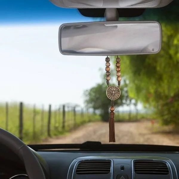 Dezena Tri�ngulo Espirito Santo de Madeira Imbuia com Fecho - Detalhes Ouro Velho