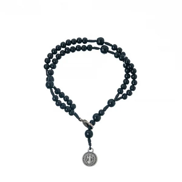 Pulseira Ter�o Com Medalha De S�o Bento - 4mm