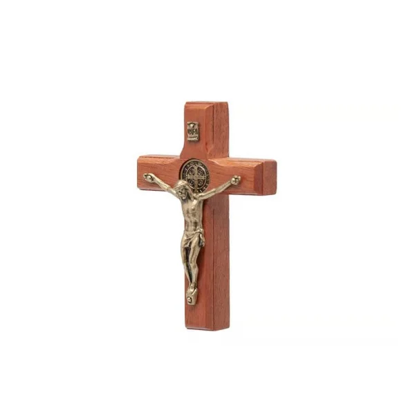Crucifixo de Parede 7cm com São Bento