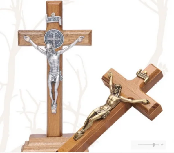 Crucifixo de Mesa com São Bento 12 Cm