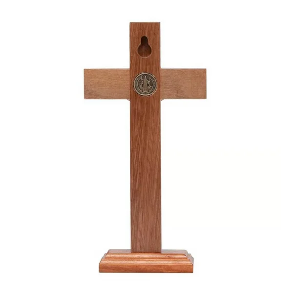Crucifixo de Mesa 17cm Com São Bento